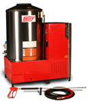 Natural Gas  Heated &  Electric Powered Hotsy 1800 Series Hot Water Pressure Washers