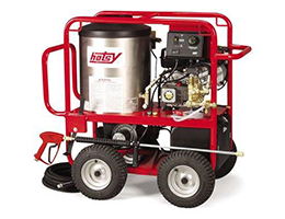 Fuel oil heated and gasoline powered Hotsy Gas Engine - Direct Drive hot water pressure washer