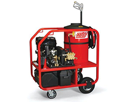 Fuel oil heated and gasoline powered Hotsy Gas Engine - Belt Drive hot water pressure washer